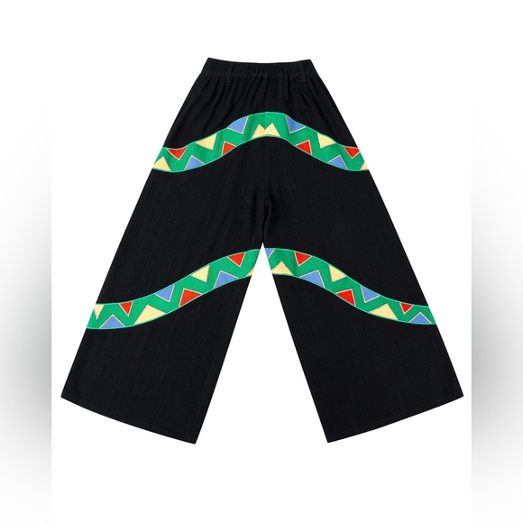 Linen Snake Wide Leg Trousers - Picture 3 of 6